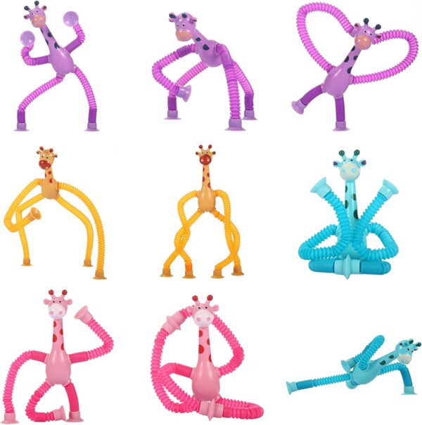 Brinquedo interativo girafa dos desenhos animados, ótimo para aliviar o estresse, 4 pcs - Image 6