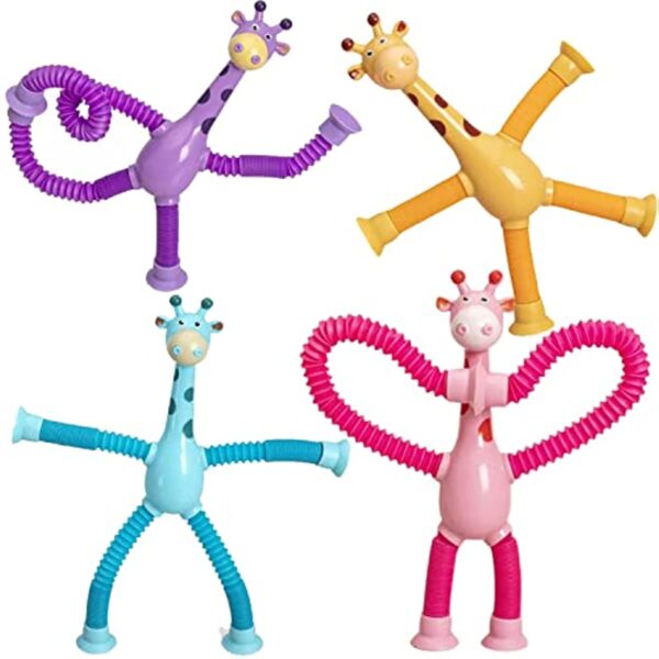 Brinquedo interativo girafa dos desenhos animados, ótimo para aliviar o estresse, 4 pcs - Image 2