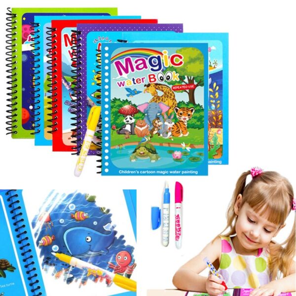 Livro mágico com caneta de água para crianças - Brinquedos Montessori - Image 2