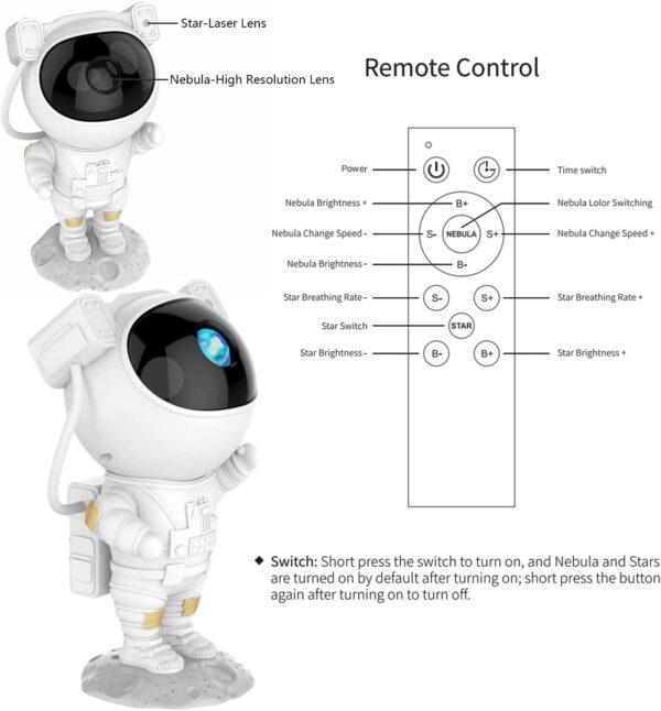 Projetor estrela com controle remoto para crianças - Image 3