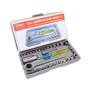 Jogo de Chaves Catraca e Soquetes 40 Peças – Jogo de Chaves Catraca Pito 40 pçs AIWA